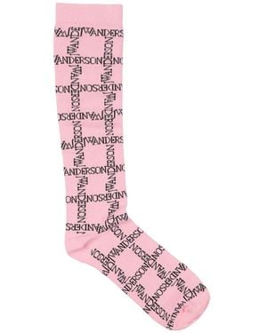 JW Anderson Socks & Hosiery Cotton, Polyamide, Elastane - Pink