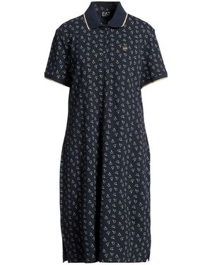 EA7 Midnight Midi Dress Cotton, Elastane - Blue