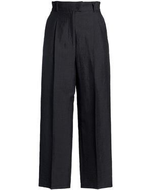 Max Mara Charcoal Trousers Linen, Silk, Polyamide - Blue