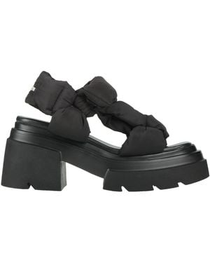 Elena Iachi Sandals Textile Fibers - Black