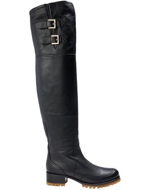 Red(V) Boot Sheepskin - Black