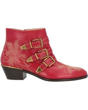 Chloé Botines De Caña Alta - Rojo