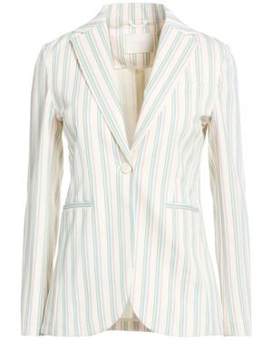 Circolo 1901 Ivory Blazer Cotton, Elastane - White