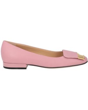 Sergio Rossi Antique Rose Ballet Flats Leather - Pink