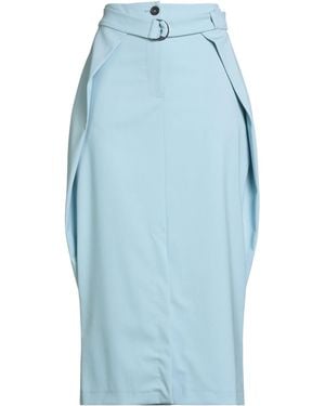 Erika Cavallini Semi Couture Midi Skirt Polyester, Virgin Wool, Elastane - Blue