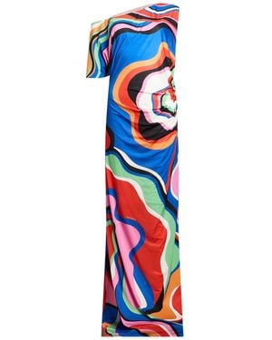 Gai Mattiolo Love To Love Maxi Dress Polyester, Lycra - Blue