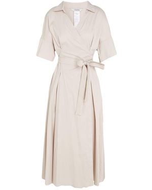 Max Mara Maxi Dress Cotton, Polyamide, Elastane - Natural
