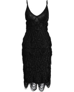 Ferragamo Midi Dress Silk, Viscose, Polyester, Polyamide, Elastane - Black