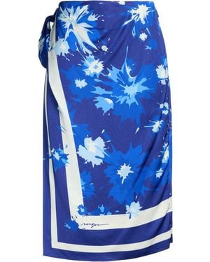 MSGM Midi Skirt Viscose - Blue