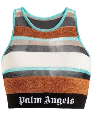 Palm Angels Top Viscose, Acetate, Metallic Fibre, Polyamide, Polyester - Blue