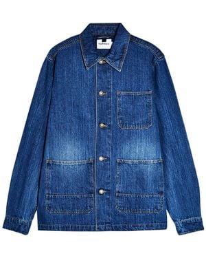TOPMAN Denim Three Pocket Overshirt Denim Outerwear Cotton - Blue