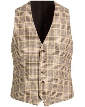 Lardini Tailored Vest Wool, Linen, Silk - Brown