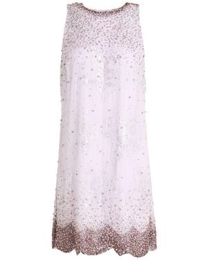 Blumarine Lilac Mini Dress Polyamide, Metallic Fiber, Elastane - Pink