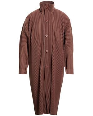 Issey Miyake Overcoat & Trench Coat Polyester - Brown