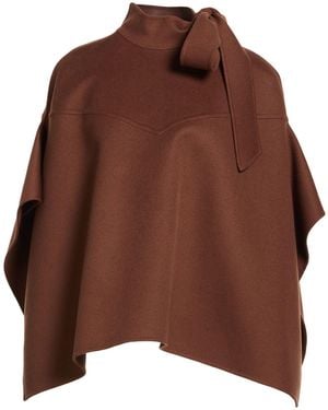 Valentino Garavani Cape Virgin Wool, Cashmere - Brown