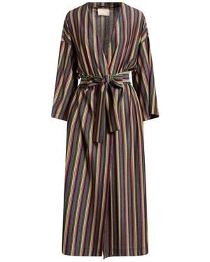 Momoní Overcoat & Trench Coat Viscose, Metallic Fiber, Polyamide, Elastane - Brown
