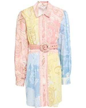 Hemant & Nandita Mini Dress Linen, Cotton - White