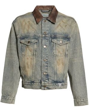 Guess Denim Outerwear Cotton, Hemp, Calfskin - Gray