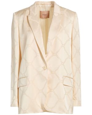 Twinset Cream Blazer Lyocell, Viscose - Natural