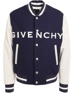 Givenchy Jacket Calfskin, Wool, Polyamide - Blue