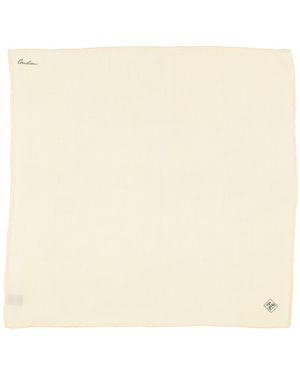 Corneliani Ivory Scarf Wool, Silk - Natural
