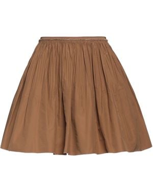 RED Valentino Pleated Cotton-Blend Mini Skirt - Brown