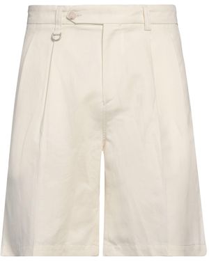 Paolo Pecora Ivory Shorts & Bermuda Shorts Cotton, Linen, Elastane - Natural