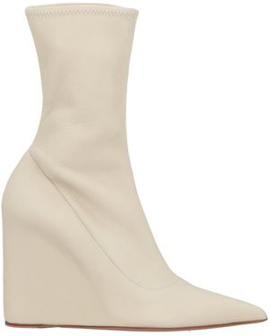 AMINA MUADDI Ivory Ankle Boots Soft Leather - Natural