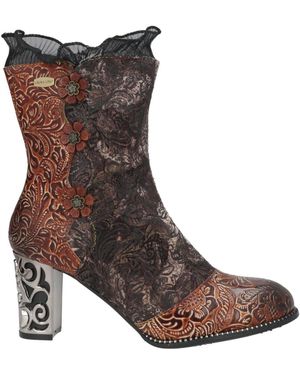 Laura Vita Ankle Boots Leather, Textile Fibers - Brown