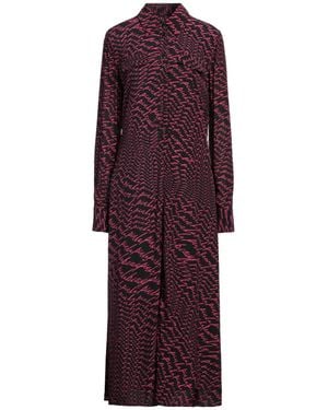 Pinko Logo Print Crepe Shirtdress - Purple