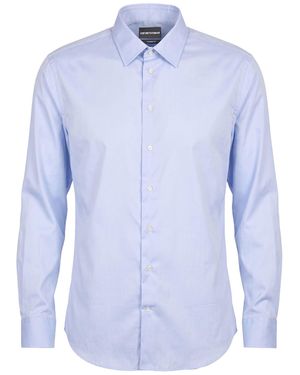 Emporio Armani Sky Shirt Cotton, Elastolefin - Blue