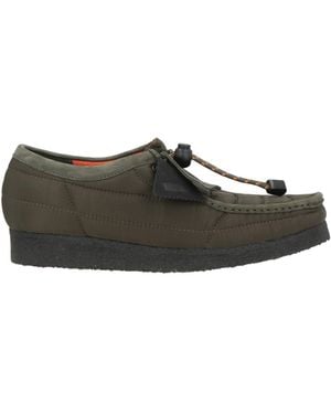 Clarks Military Lace-Up Shoes Leather, Textile Fibers - Green