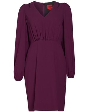 HUGO Plum Mini Dress Polyester - Purple