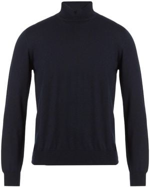 Barba Napoli Midnight Turtleneck Virgin Wool - Blue