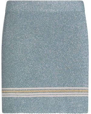 Amiri Azure Mini Skirt Viscose, Polyester, Polyamide, Metallic Fibre - Blue
