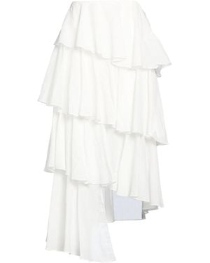 Alaïa Maxi Skirt Cotton, Linen - White