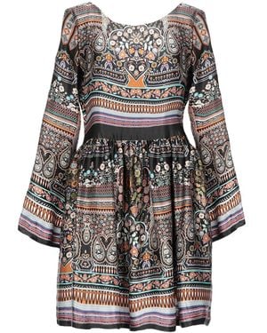Black Coral Mini Dress Silk - Gray