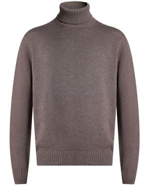 FILIPPO DE LAURENTIIS Turtleneck Merino Wool, Silk, Cashmere - Grey