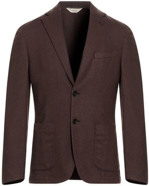Paoloni Dark Blazer Virgin Wool, Polyamide, Elastane - Brown