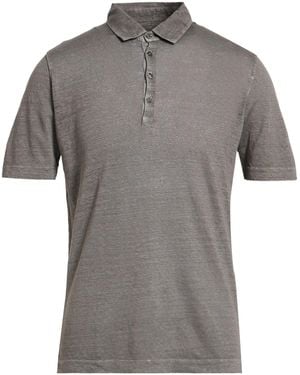 120% Lino Polo Shirt Linen - Grey