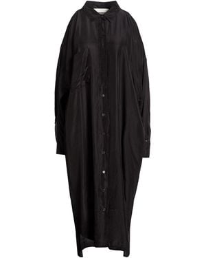 Tela Charcoal Midi Dress Silk - Black