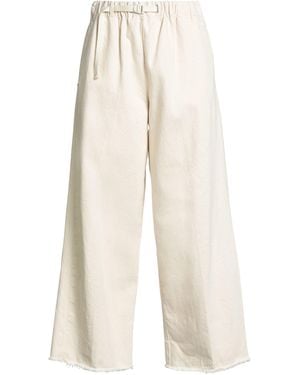 White Sand Ivory Trousers Cotton - White