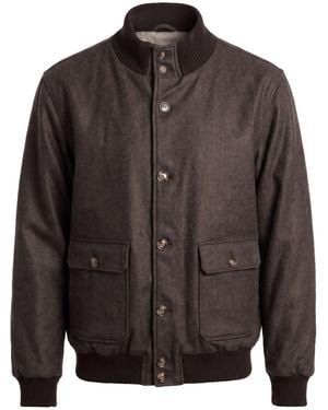 Barba Napoli Jacket Cashmere, Elastane - Gray