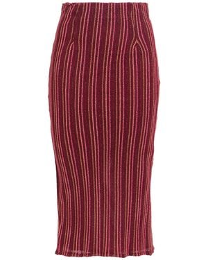 PHO® Firenze Burgundy Midi Skirt Cotton, Polyester, Lurex - Red