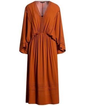 Loro Piana Rust Maxi Dress Silk - Orange