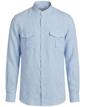 Canali Light Shirt Linen - Blue