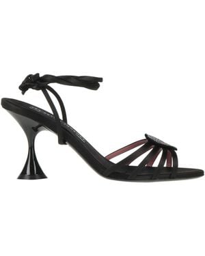Les Petits Joueurs Sandals Textile Fibers - Black