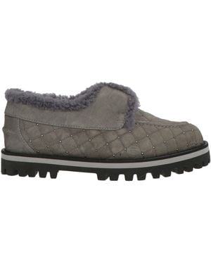 Le Silla Loafers Leather, Shearling - Gray