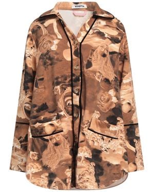 Vivetta Camel Shirt Polyester, Elastane - Brown
