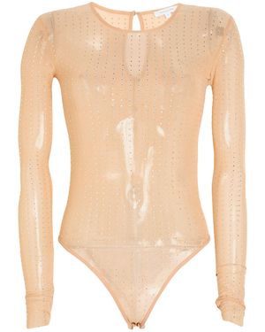 Patrizia Pepe Blush Bodysuit Polyacrylic, Elastane, Glass - White